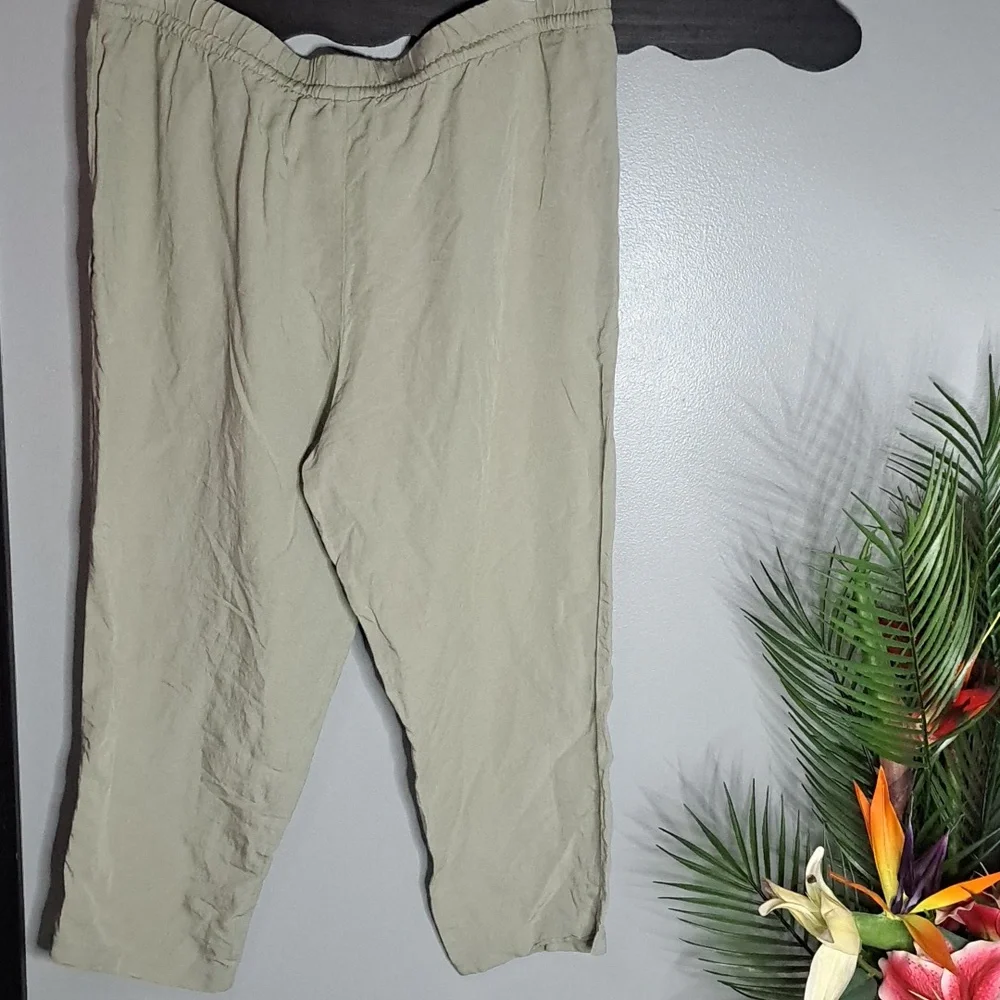 H&M Linen Blend Drawstring Waist Pants Sz XL Inseam:26.5